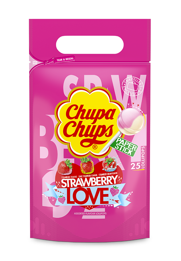 Chupa Chups Pouch Bag Strawberry Love | 300 g